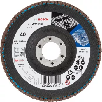 Bosch X571 Best for Metal disco de láminas, 125 mm, K40 (2608606922)