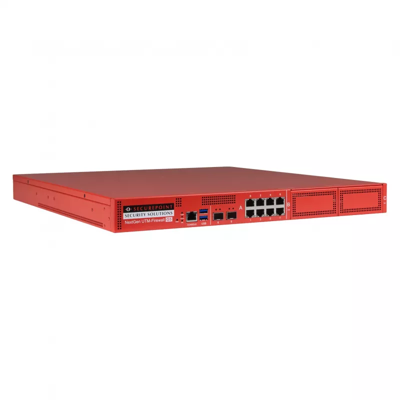 Securepoint RC1000R G5 Security UTM Appliance, 30 Gbit/s, 3,5 Gbit/s, 1000 usuarios, AES, cableado, RJ-45