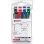 Rotulador Edding retract 12 4 uds. punta redonda negro azul verde rojo