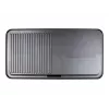 Parrilla eléctrica de mesa Rommelsbacher BBQ 2003 — 1900 W, 50×25 cm, estriada + teppanyaki, termostato continuo, plateado/negro