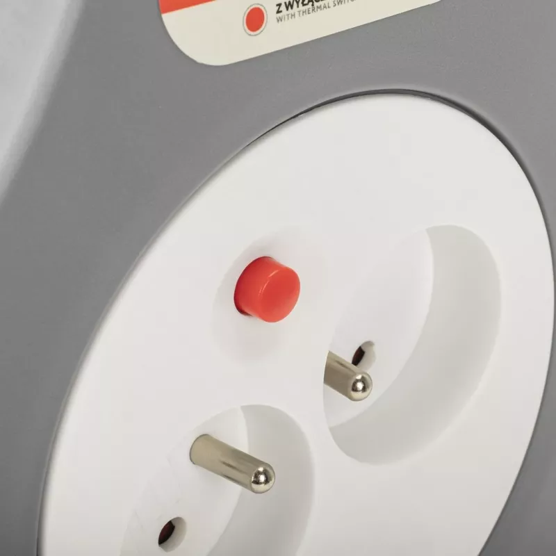 Alargador con carrete MONTIS MT189-10 — 10 m de cable retráctil, 2 tomas de corriente, gris, carcasa de plástico