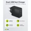 Cargador de interior Goobay 61757 carga rápida USB Type-C 2 puertos negro