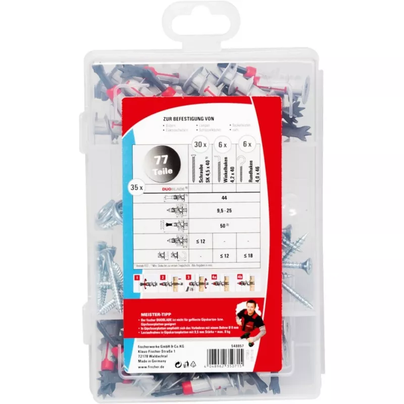 Fischer DUOBLADE 77 Master-Box surtido de anclajes para pladur