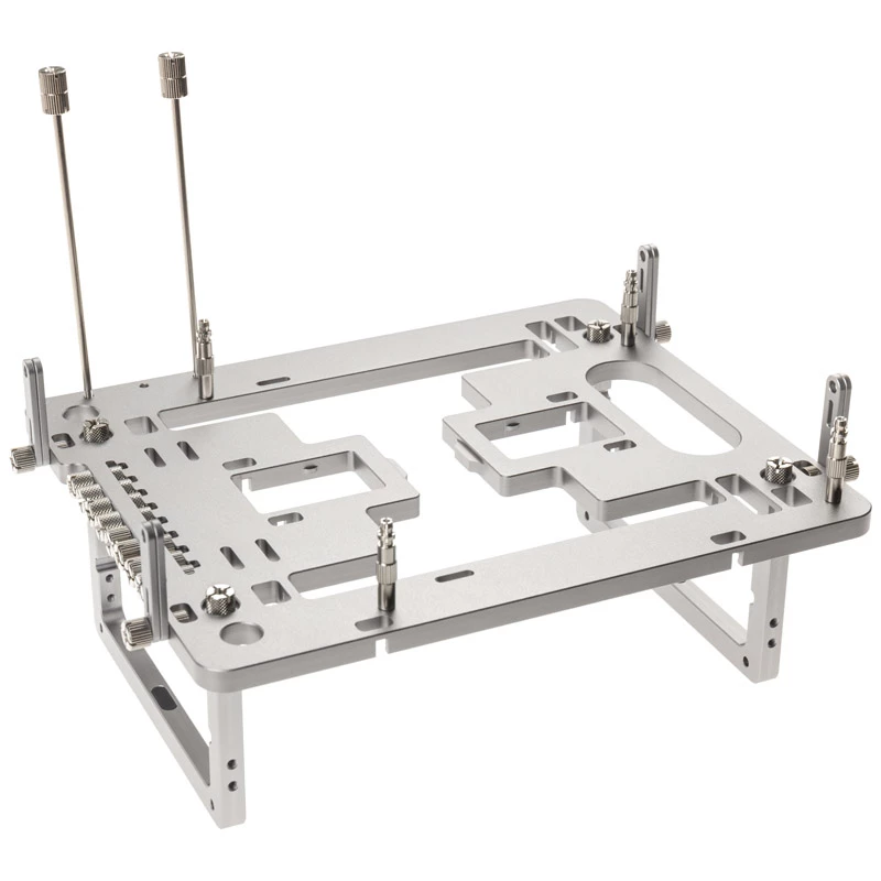 Caja de banco de pruebas mini Streacom BC1 Mini V2 plata — marco compacto de estructura abierta