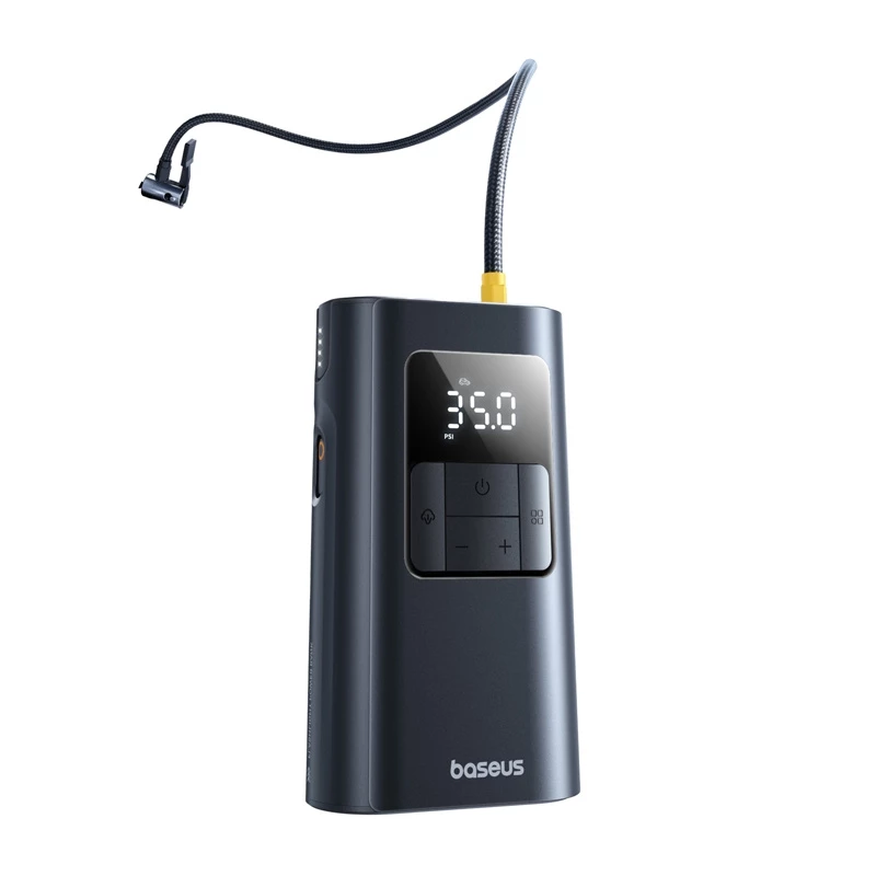 Baseus PrimeTrip VA1 inflador de neumáticos portátil, 75 W, 2 en 1 con linterna y power bank de 6000 mAh, negro