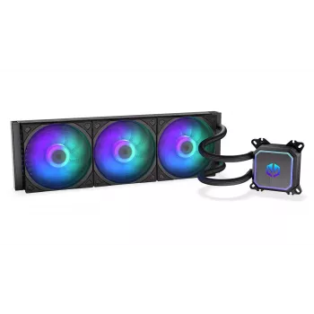 Refrigeración líquida All-in-One ENDORFY Navis F360 ARGB Negro — radiador de 360 mm, 3 ventiladores de 120×25 mm, 250–1800 rpm, bomba 1600–2600 rpm, compatibilidad con LGA 1700/AM5/AM4