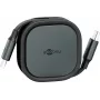 Cable USB-C retráctil Wentronic goobay negro/plata 15W con carcasa robusta – cable – digital/datos (77424)