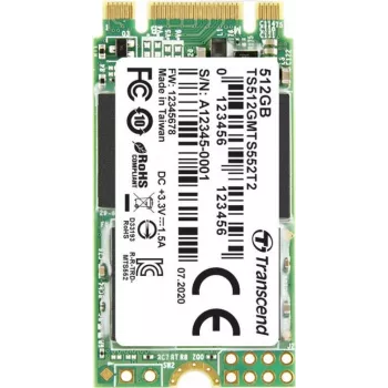Transcend MTS552T2 - SSD - 512 GB - interna - M.2 2242 (doble cara) (M.2 2242 (doble cara)) - SATA 6Gb/s (TS512GMTS552T2)