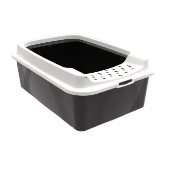Arenero abierto para gatos rotho Bonnie Cat 572×393×209 mm, tecnopolímero, 30 L, negro/gris
