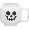 Taza de café LEGO SKELETON, 255 ml, blanca, en caja de cerámica, con forma de cabeza de minifigura LEGO - 1 unidad