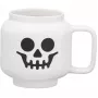 Taza de café LEGO SKELETON, 255 ml, blanca, en caja de cerámica, con forma de cabeza de minifigura LEGO - 1 unidad