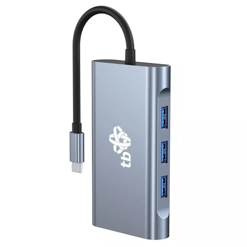 HUB 8en1 Adaptador USB C HDMI x2 USB VGA RJ45 PD