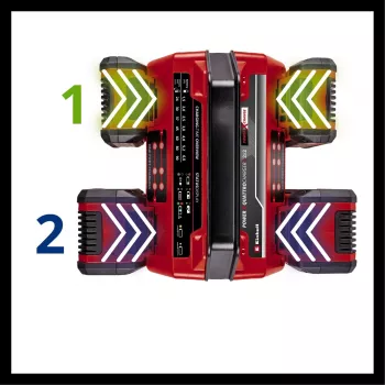 Cargador universal EINHELL Power X-Quattrocharger 4A - Power X-Change para 4 baterías (indicador LED de estado | carga en paralelo | carga rápida | gestión de carga | Re