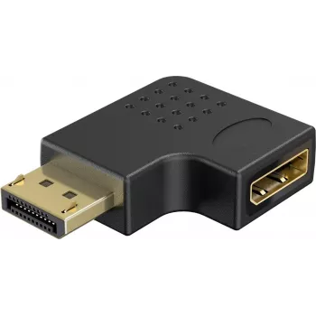 Goobay adaptador acodado DisplayPort 90° izquierda negro (77132)