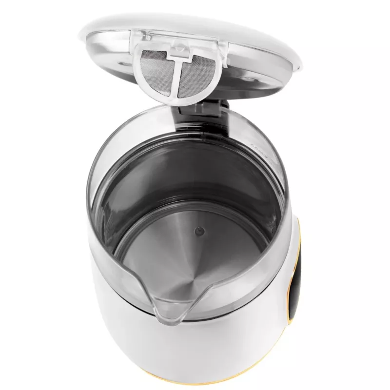 Hervidor de agua Adler AD 1305WG — 1,7 l, 2200 W, vidrio/plástico, blanco/dorado/transparente