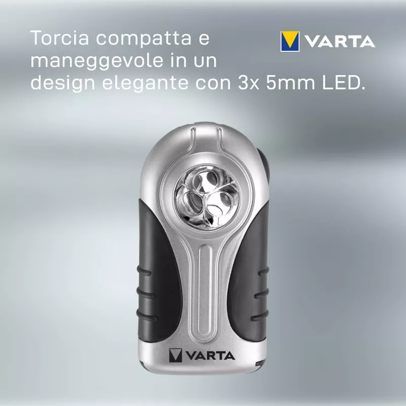 Linterna de mano Varta 16647 Negro Plata