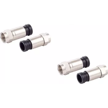 Set de conectores coaxiales F de compresión ShiverPeaks 85029-A-SET2 para cable de 7 mm, 2 piezas