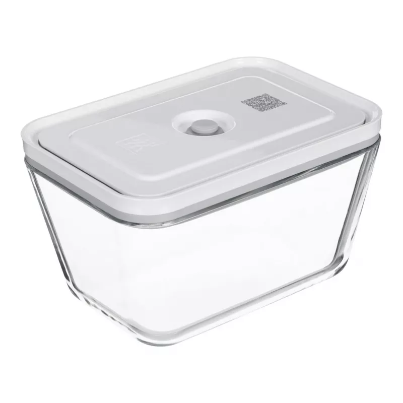 ZWILLING Fresh & Save 36803-003-0 set de recipientes rectangulares de vidrio al vacío, 3 uds. (S/M/L, 0,35/0,75/1,6 L), borosilicato, apto para microondas/horno/lavavajillas, gris/transparente