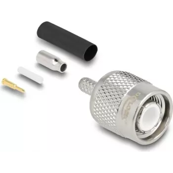 Conector macho coaxial TNC de crimpado DELOCK para RG-174 / RG-316 con tubo termorretráctil, 1 ud.