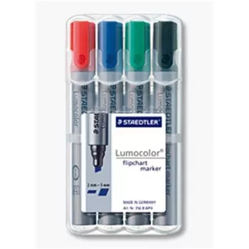 Staedtler 356 B WP4 set de rotuladores para flipchart, 4 uds., negro azul verde rojo