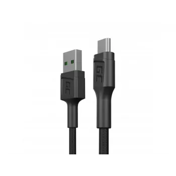 Cable USB 2.0 Green Cell KABGC23, USB A a Micro-USB B, 0,3 m, negro