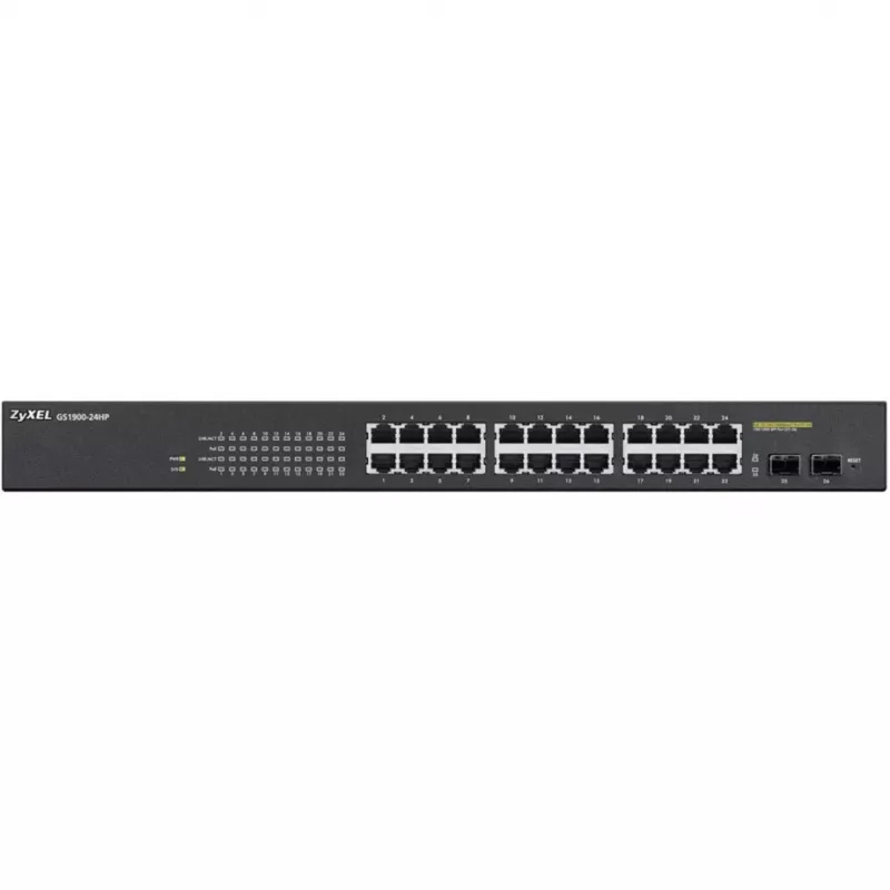 Zyxel GS1900-24HP Gigabit Ethernet gestionado (10/100/1000) 1U Negro