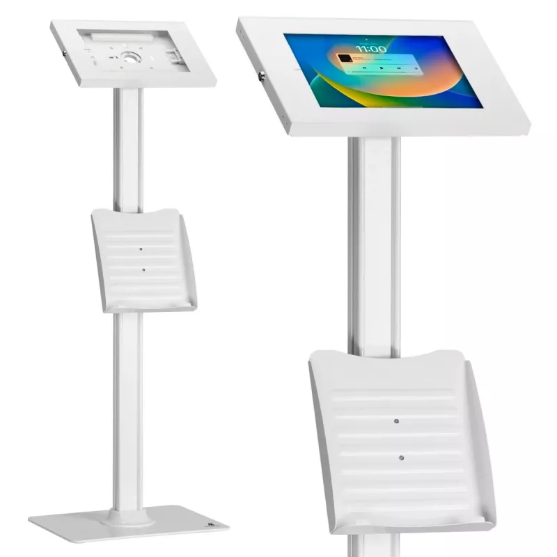 Soporte de suelo para tablet MACLEAN MC-476W regulable en altura, compatibilidad universal para tablets
