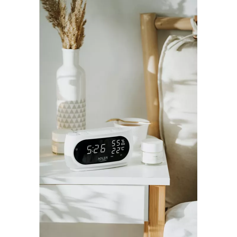 Adler AD 1186W despertador digital negro, blanco