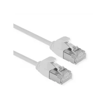 ROLINE DataCenter - Cable de parcheo - RJ-45 (M) a RJ-45 (M) - 1,5 m - U/FTP - CAT 6a - libre de halógenos, encapsulado, snagless, hilo, 10 Gigabit Ethernet - Gris, RAL 7035 (21.15.3304)