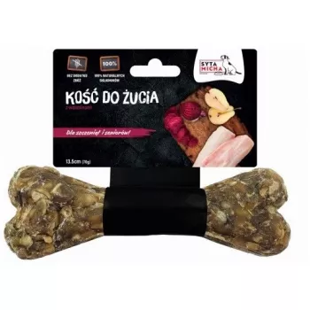 Hueso masticable SYTA MICHA Puppy 13,5 cm — tiras masticables de higiene dental para cachorros, sabor ternera, sin gluten, sin conservantes