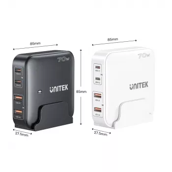 UNITEK P1229AWH01-EU Cargador para dispositivos móviles universal blanco AC carga rápida interior