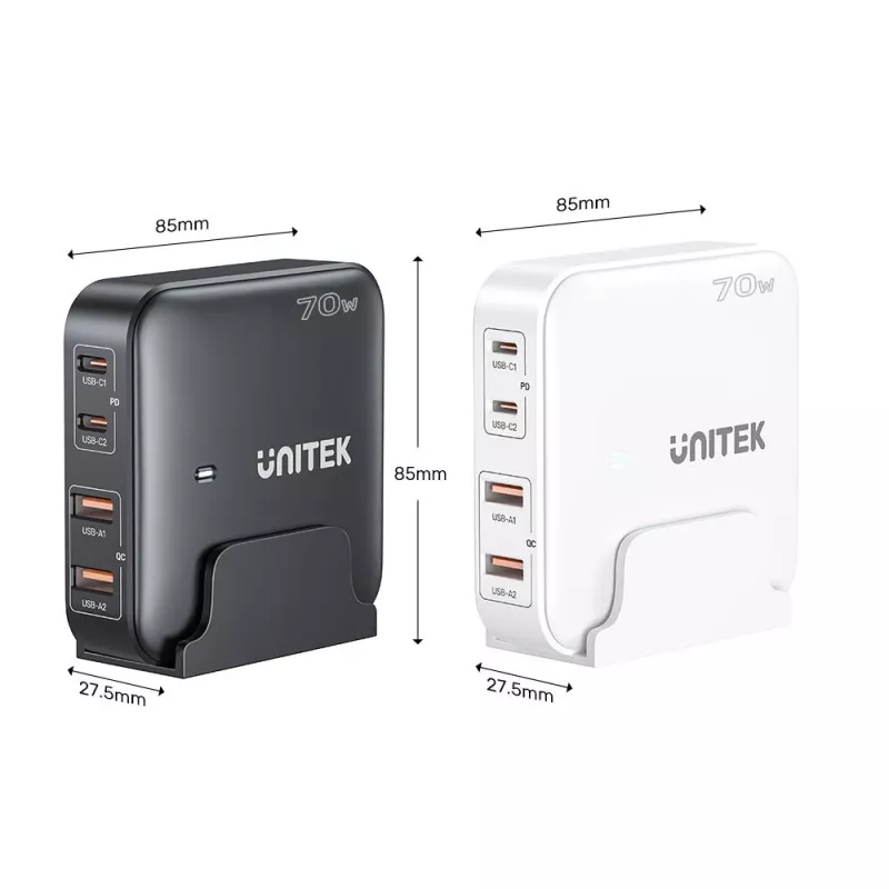 UNITEK P1229AWH01-EU Cargador para dispositivos móviles universal blanco AC carga rápida interior