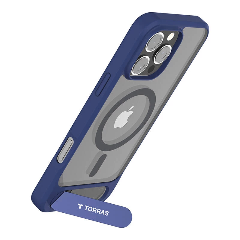 Funda Torras Pstand Series para iPhone 16 Pro — Azul, delgada, funda protectora ligera