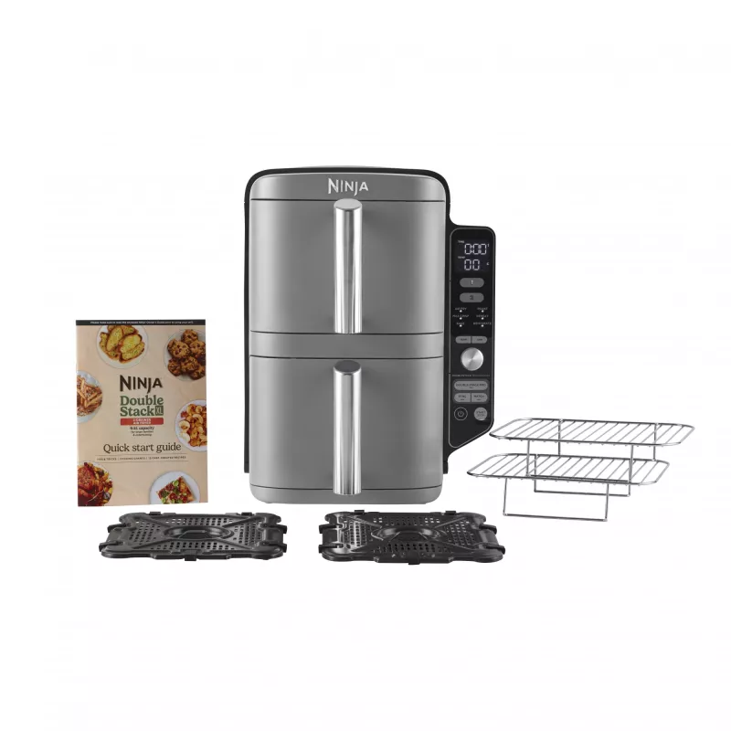 Ninja SL400EU freidora Double 9,5 L 2470 W freidora de aire caliente negra, gris