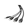 Cable combo Belkin Secure KVM - Cable de vídeo / USB / audio - conforme a TAA - USB, minijack, HDMI (M)