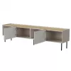 Mueble TV Cama Meble FELLINI 200x40x52 cm, marco cashmere, tablero de roble aceitado