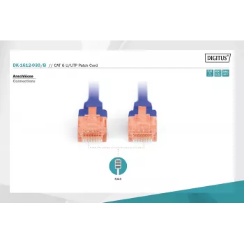 Digitus DK-1612-030/B Cable de red RJ45 cable de parcheo CAT 6 U/UTP B