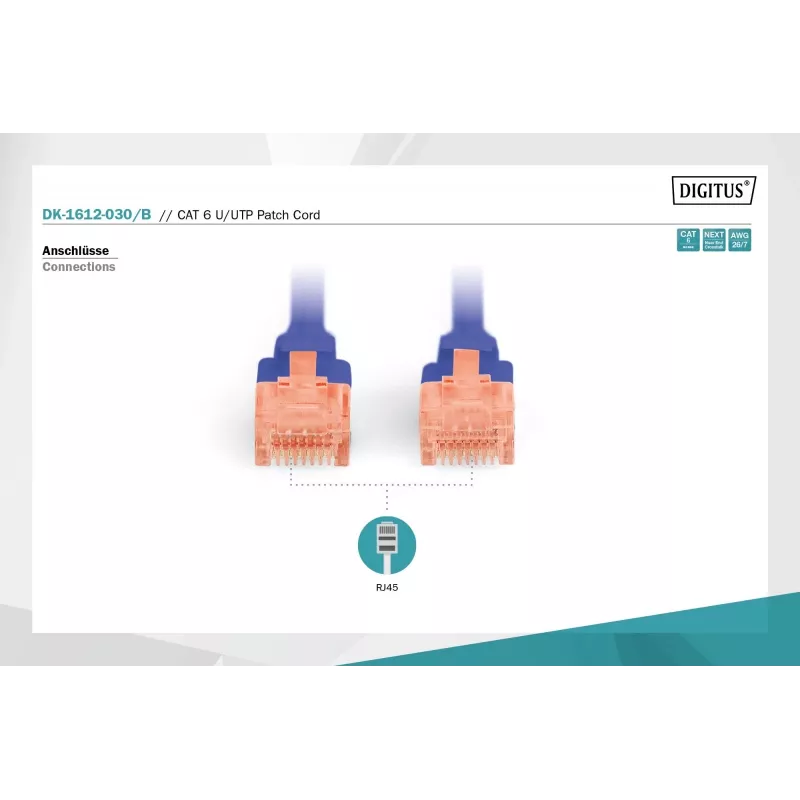 Digitus DK-1612-030/B Cable de red RJ45 cable de parcheo CAT 6 U/UTP B