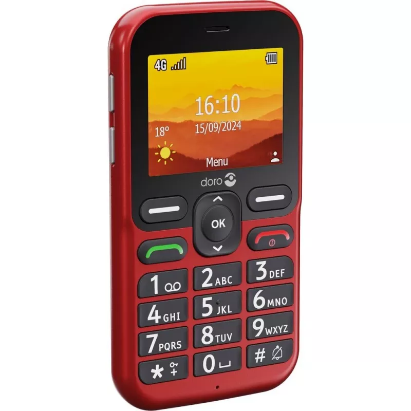 Doro Leva L10 4G, teléfono de teclas grandes, Rojo (380571)