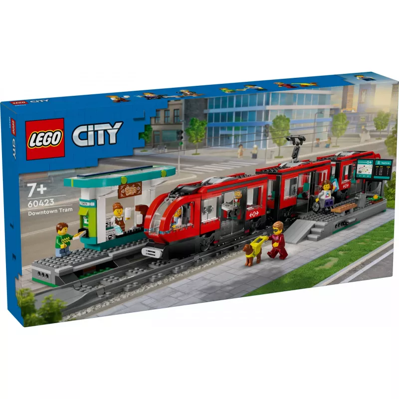 LEGO City Tranvía y Estación, set de construcción de juego de rol para niños con tranvía de juguete, regalo para niños y niñas a partir de 7 años que aman los vehículos