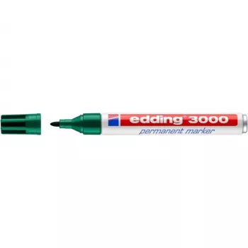Rotulador permanente Edding 3000 verde 10 unidades