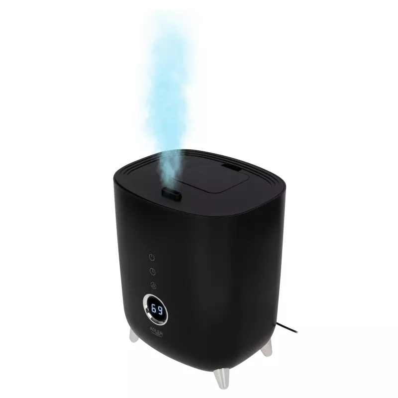 Adler | AD 7972 | Humidificador | 23 W | Capacidad del depósito de agua 4 L | Apto para habitaciones de hasta 35 m² | Ultrasónico | Potencia de humidificación 150-300 ml/h | Negro
