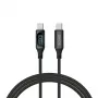 Savio CL-174 cable USB-C a USB-C, 100 W, Power Delivery/Quick Charge, pantalla digital, 1 m, verde