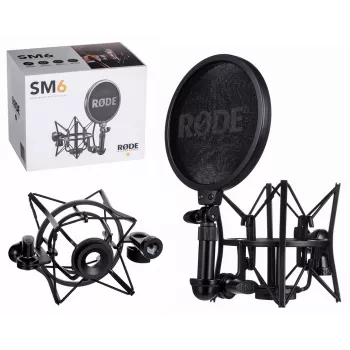 Soporte amortiguador RODE SM6 con antipop negro
