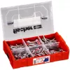 FixTainer - DUOPOWER & DUOSEAL + tornillos, tacos gris claro/rojo, 275 piezas
