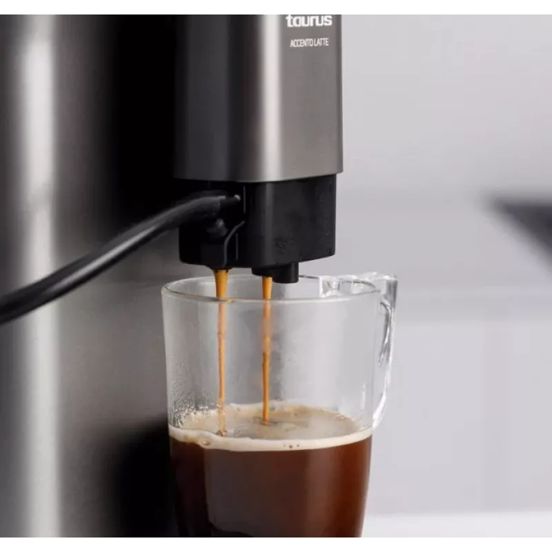 Cafetera espresso Taurus Accento Latte superautomática, molinillo integrado, depósito de agua de 1,5 L, entrada de café en grano
