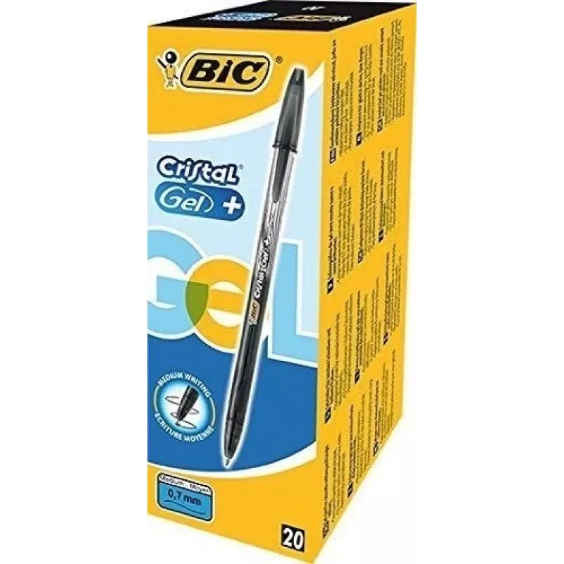 Bolígrafo de gel BIC CRISTALGEL 0,7 mm, negro, 1 ud. 721286