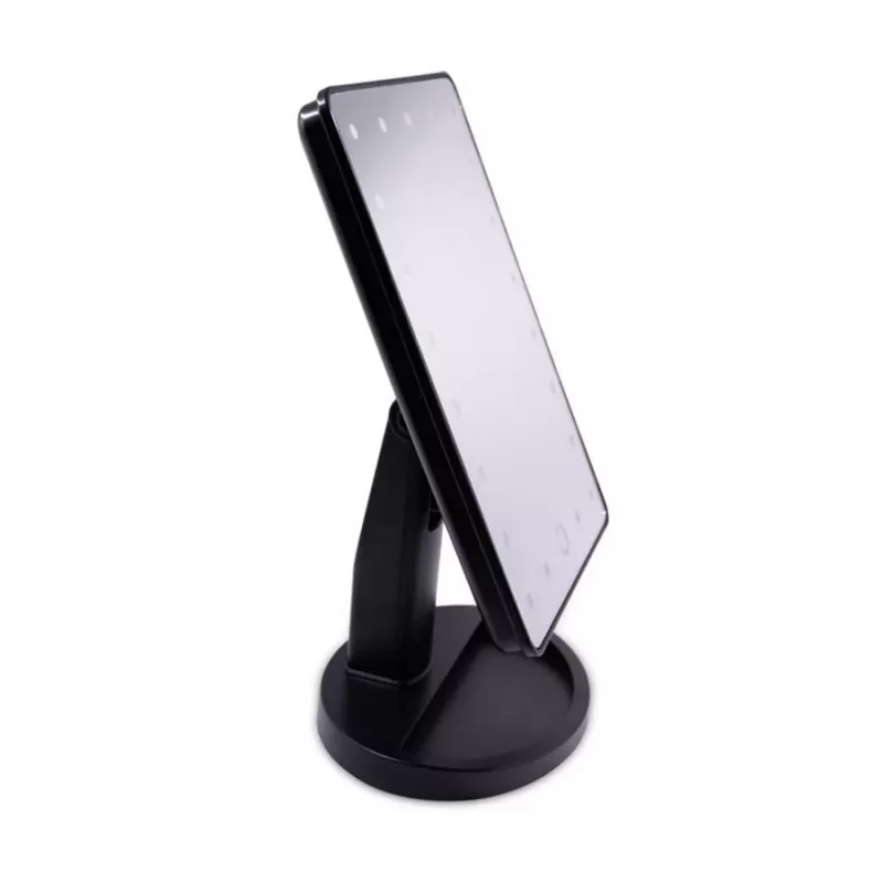 Extralink Espejo de maquillaje, negro con luz y soporte