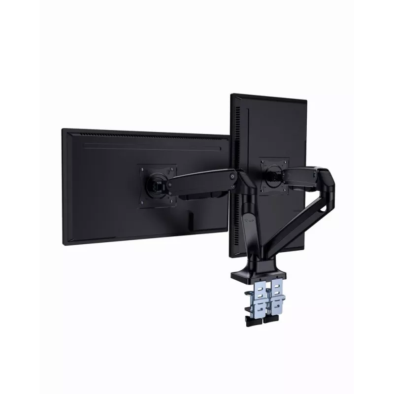 Soporte para monitor GEMBIRD MA-DA2-03 para pantallas de hasta 35 pulgadas, pinza de mesa, VESA 75x75–100x100, 20 kg, negro, Doble pantalla