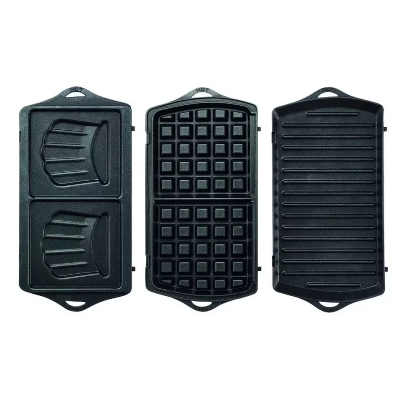 Sandwichera Tefal Break Time SW6148 — 2 sándwiches, placas antiadherentes extraíbles, recogecables, negro/gris